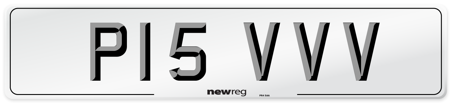P15 VVV Number Plate from New Reg